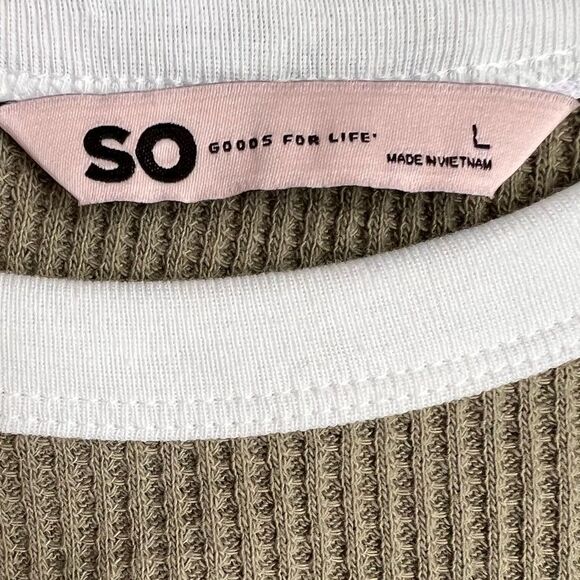 SO Girls Short Sleeve Waffle Knit Peace Sign Ringer Tee. Youth Large. NEW. - Picture 5 of 8